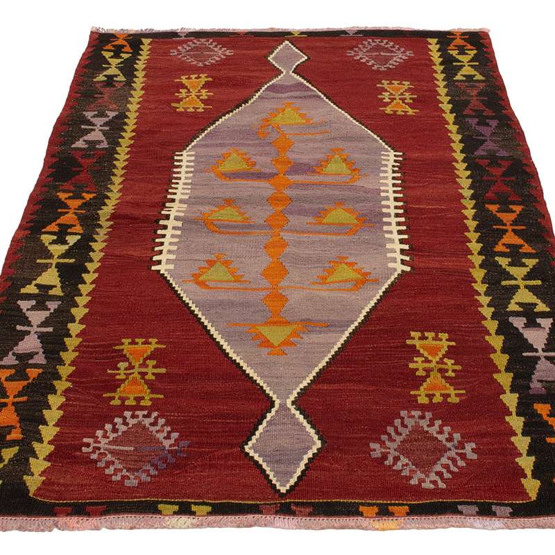 Vintage Afyon Kilim Rug - 3' 1" x 4' 9" (37" x 57") - K0089020