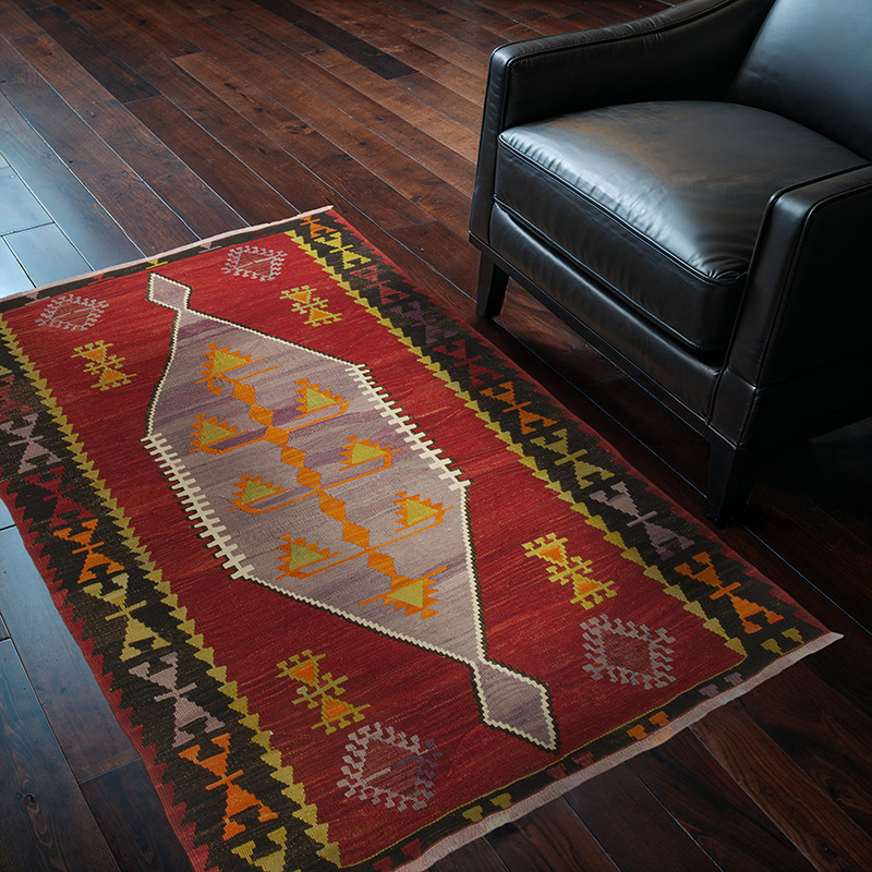 Vintage Afyon Kilim Rug - 3' 1" x 4' 9" (37" x 57") - K0089020