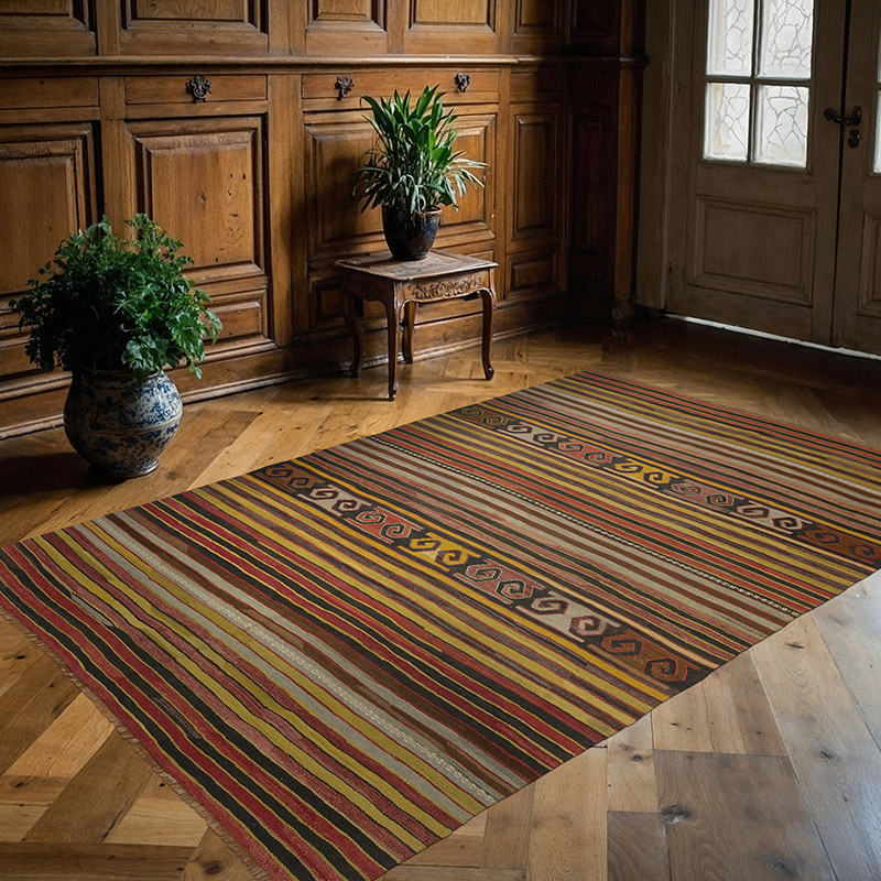 Alfombra Konya Kilim Vintage - 151 cm x 228 cm - K0089029