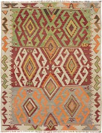 Vintage Adana Kilim Rug - 3' 5" x 4' 3" (41" x 51")