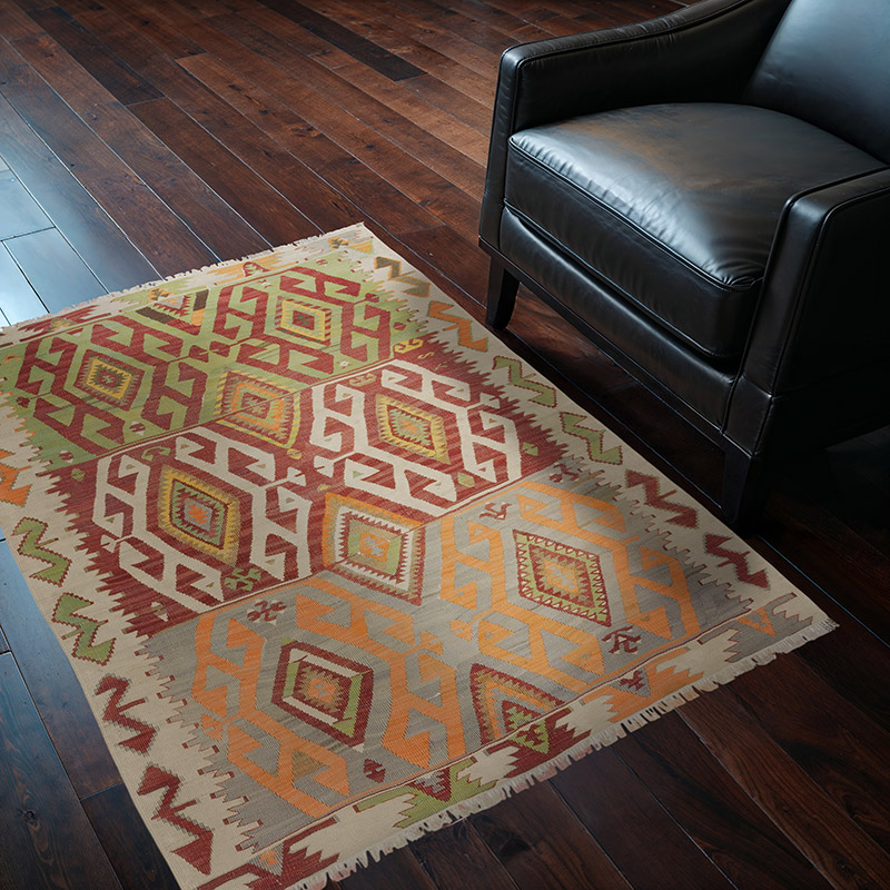 Vintage Adana Kilim Rug - 3' 5" x 4' 3" (41" x 51") - K0089035