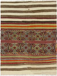 Vintage Malatya Kilim Rug - 3' 10" x 4' 11" (46" x 59")