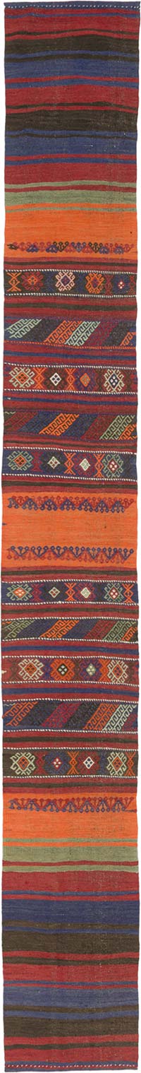 Vintage Balikesir Kilim Runner - 1' 10" x 14' 4" (22" x 172")