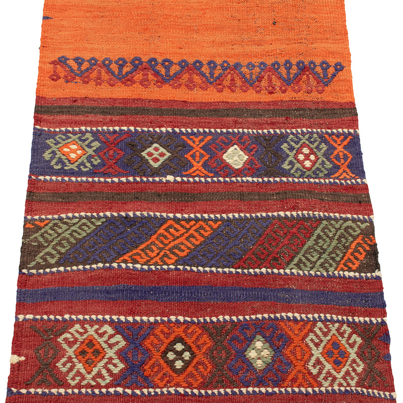 Vintage Balikesir Kilim Runner - 1' 10" x 14' 4" (22" x 172") - K0089046