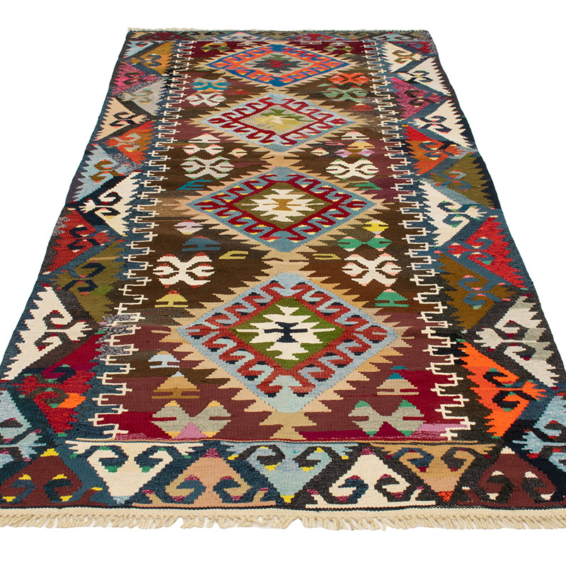 Vintage Sivas Kilim Runner - 3' 5" x 8' 3" (41" x 99") - K0089047