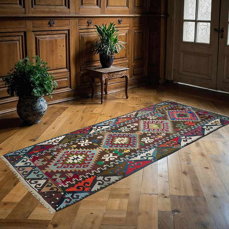 Vintage Sivas Kilim Runner - 3' 5" x 8' 3" (41" x 99") - K0089047