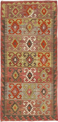 Vintage Konya Kilim Rug - 5' 6" x 11' 5" (66" x 137")