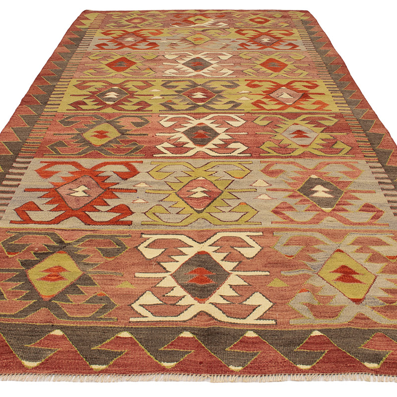 Vintage Konya Kilim Rug - 5' 6" x 11' 5" (66" x 137") - K0089058