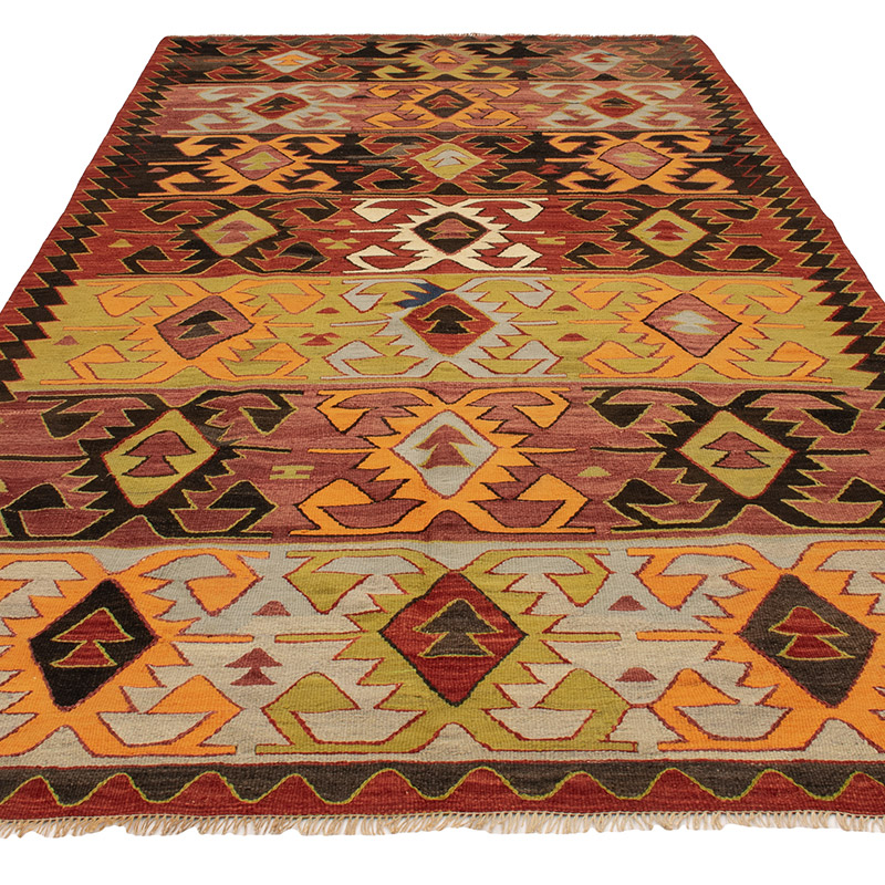 Vintage Konya Kilim Rug - 5' 6" x 10' 4" (66" x 124") - K0089059