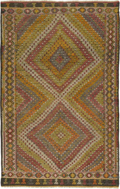 Vintage Anatolian Jijim Rug - 6' 9" x 10' 8" (81" x 128")