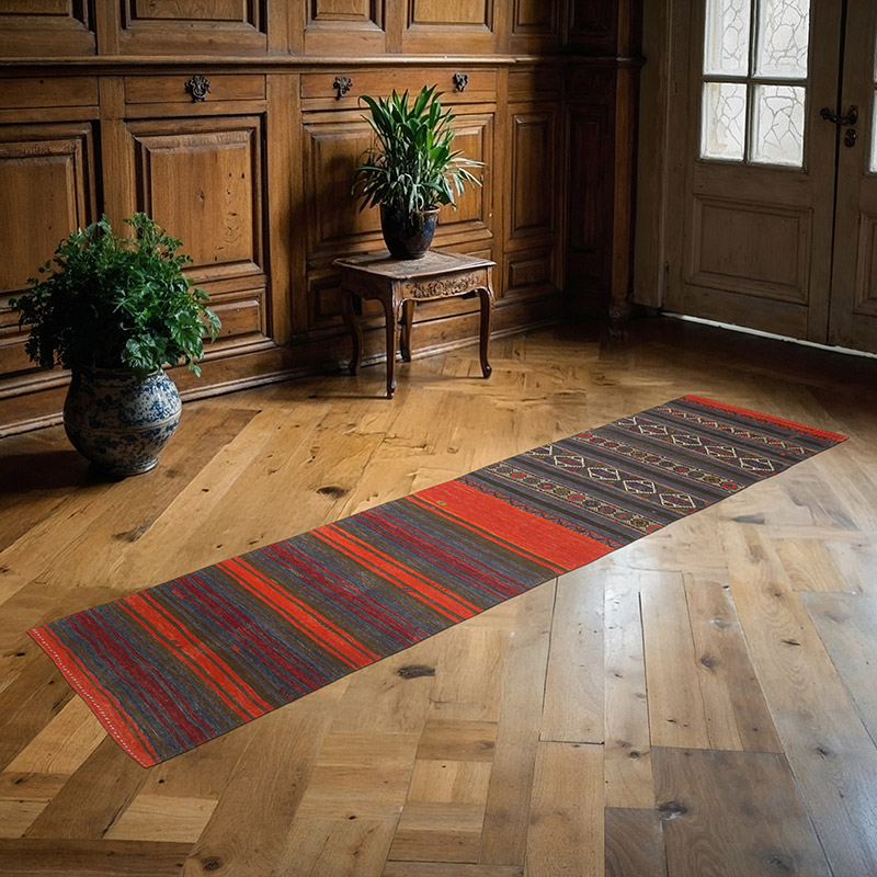 Vintage Balikesir Kilim Runner - 2' 2" x 8' 9" (26" x 105") - K0089069