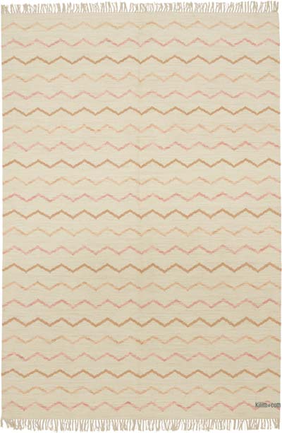 New Hand-Woven Kilim Rug - 6' 1" x 8' 11" (73" x 107")