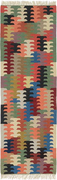 New Handwoven Turkish Kilim Runner - 3' 4" x 9' 11" (40" x 119")