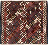 Vintage Oriental Kilim Rug - 4' 3" x 3' 9" (51" x 45")