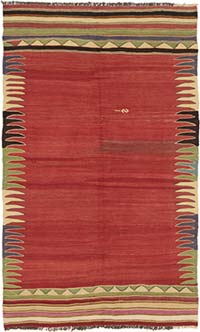 Vintage Balikesir Kilim Rug - 4' 5" x 7' 3" (53" x 87")