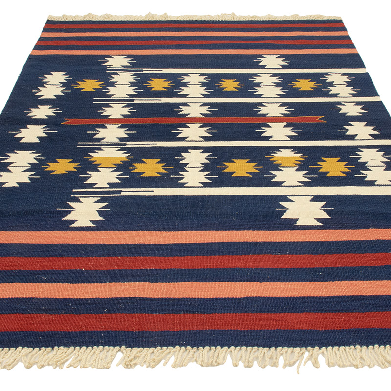 New Handwoven Turkish Kilim Rug - 4' 1" x 6' 3" (49" x 75") - K0089105