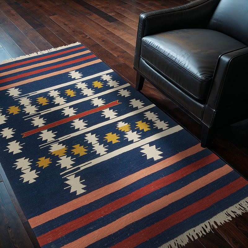 New Handwoven Turkish Kilim Rug - 4' 1" x 6' 3" (49" x 75") - K0089105