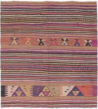 Vintage Balikesir Kilim Rug - 4' 5" x 4' 11" (53" x 59")