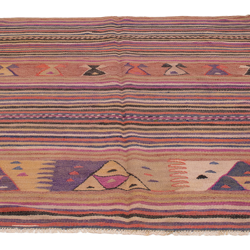 Vintage Balikesir Kilim Rug - 4' 5" x 4' 11" (53" x 59") - K0089109