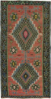 Vintage Oushak Kilim Rug - 4' 11" x 9' 8" (59" x 116")