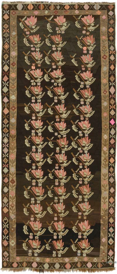 Vintage Bardiz Kilim Rug - 6' 4" x 14' 7" (76" x 175")