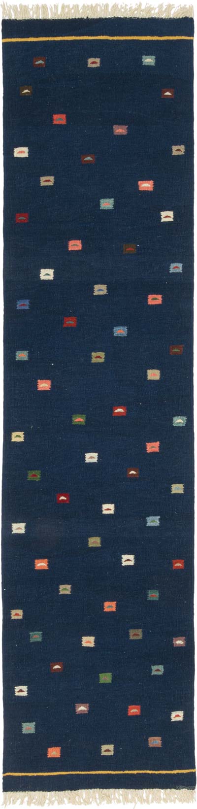 New Handwoven Turkish Kilim Runner - 2' 10" x 11' 7" (34" x 139")