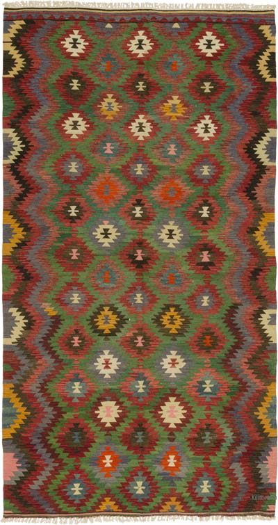 Vintage Denizli Kilim Rug - 6' 4" x 11' 6" (76" x 138")