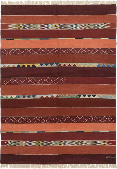 New Handwoven Turkish Kilim Rug - 6' 2" x 8' 5" (74" x 101")