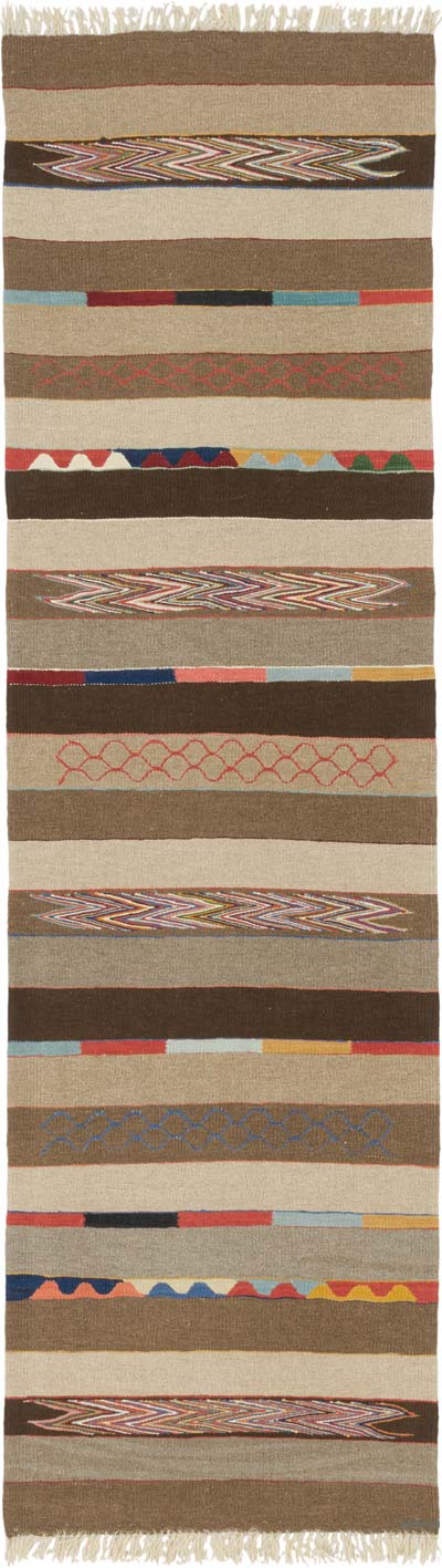 New Handwoven Turkish Kilim Runner - 2' 11" x 10'  (35" x 120")
