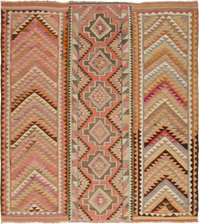 Vintage Turkish Kilim Rug - 8' 10" x 9' 11" (106" x 119")