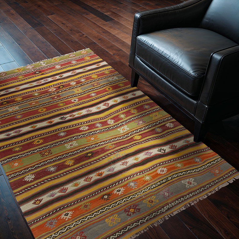 Alfombra Vintage Kilim Turca - 126 cm x 161 cm - K0089152