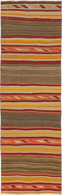 Vintage Turkish Kilim Runner - 2' 11" x 9' 4" (35" x 112")