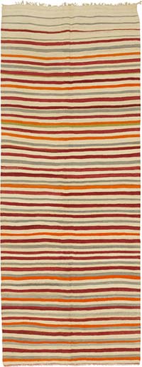 Vintage Turkish Kilim Runner - 4' 10" x 12' 7" (58" x 151")