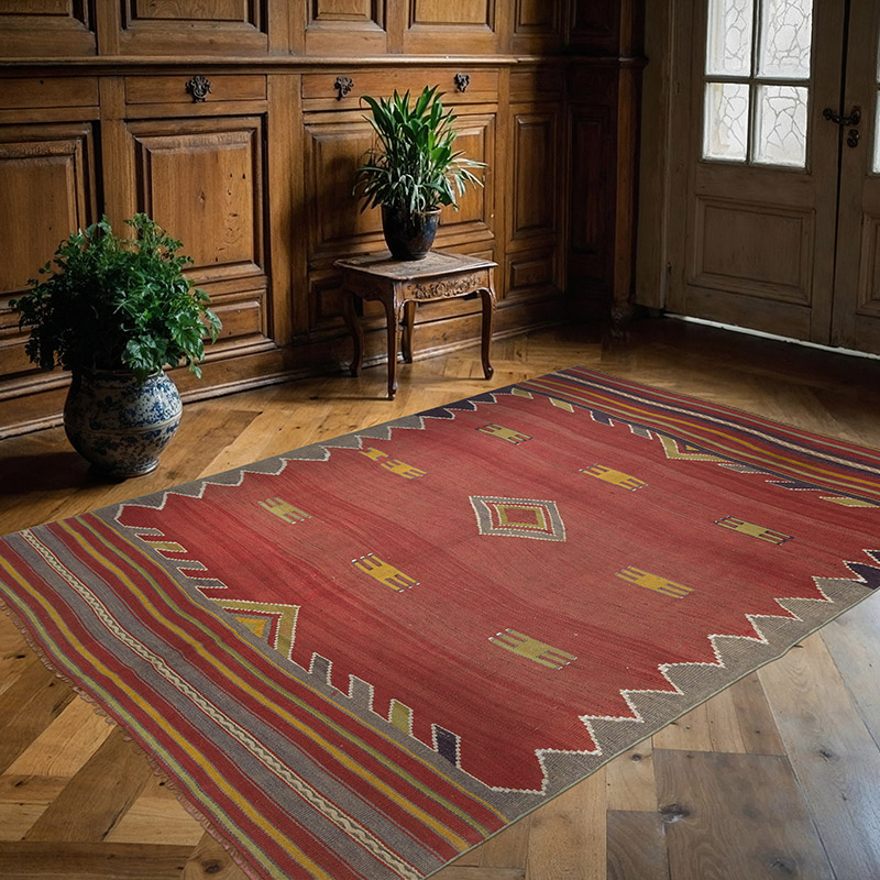 Alfombra Vintage Balikesir Kilim - 153 cm x 220 cm - K0089173