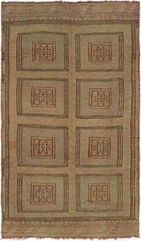 Vintage Fethiye Jijim Rug - 5' 3" x 8' 10" (63" x 106")