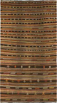Vintage Turkish Kilim Rug - 6' 1" x 10' 10" (73" x 130")
