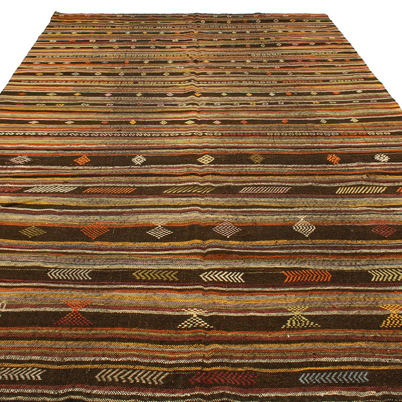 Vintage Turkish Kilim Rug - 6' 1" x 10' 10" (73" x 130") - K0089175