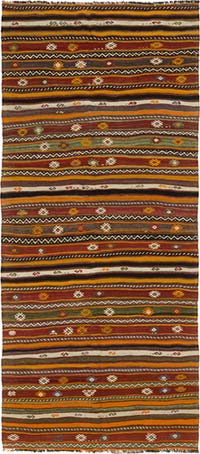 Vintage Sivas Kilim Rug - 4' 9" x 10' 10" (57" x 130")