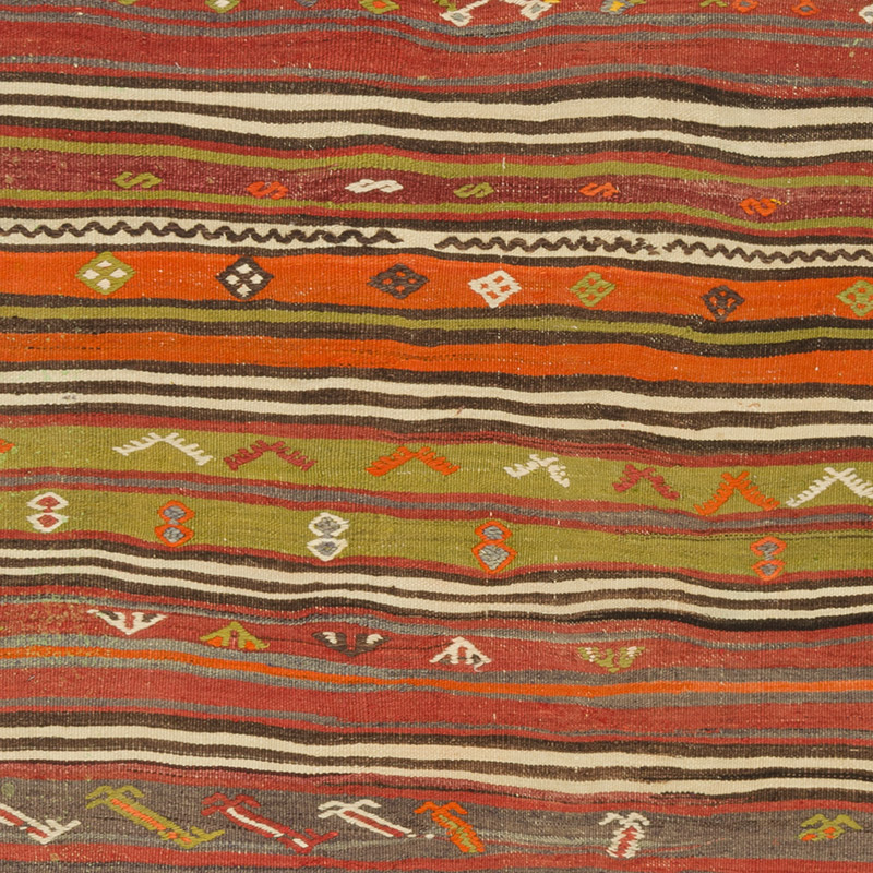 Vintage Turkish Kilim Rug - 3' 7" x 6' 11" (43" x 83") - K0089183