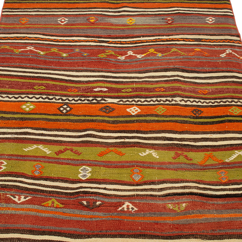 Vintage Turkish Kilim Rug - 3' 7" x 6' 11" (43" x 83") - K0089183