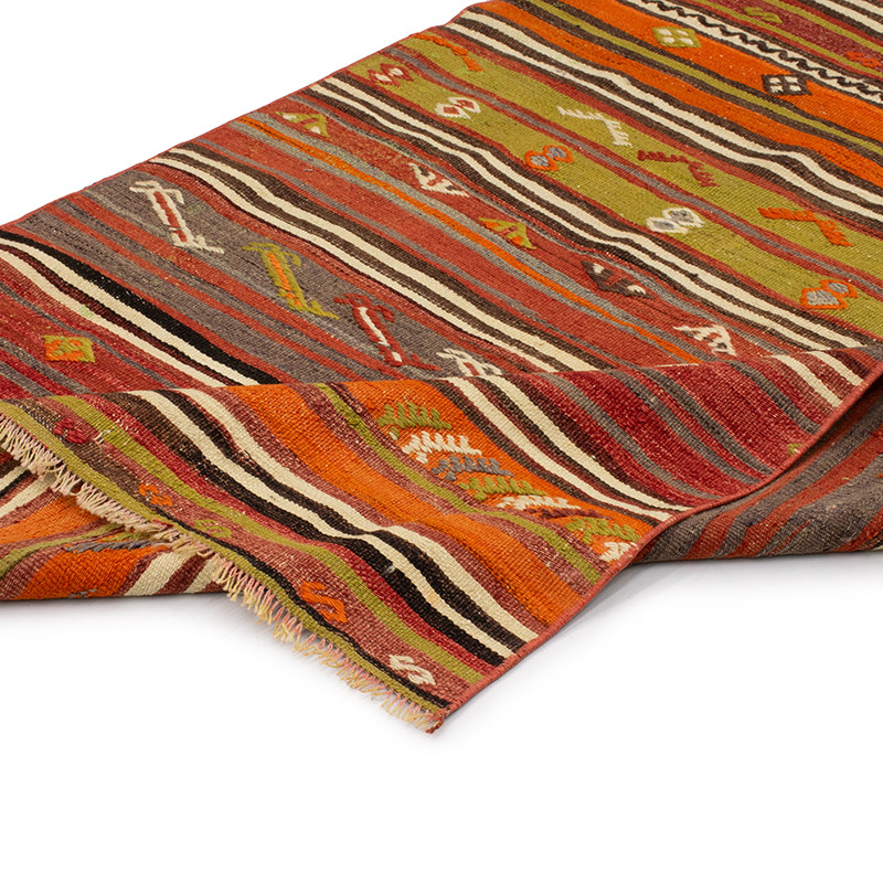 Vintage Turkish Kilim Rug - 3' 7" x 6' 11" (43" x 83") - K0089183