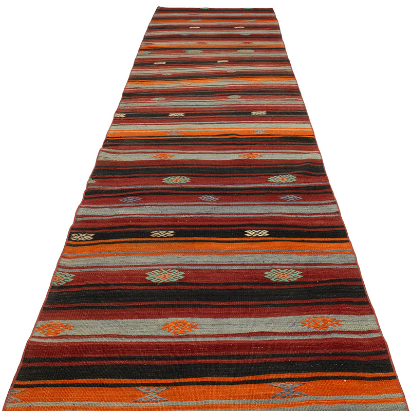 Vintage Turkish Kilim Runner - 2' 11" x 21' 7" (35" x 259") - K0089186