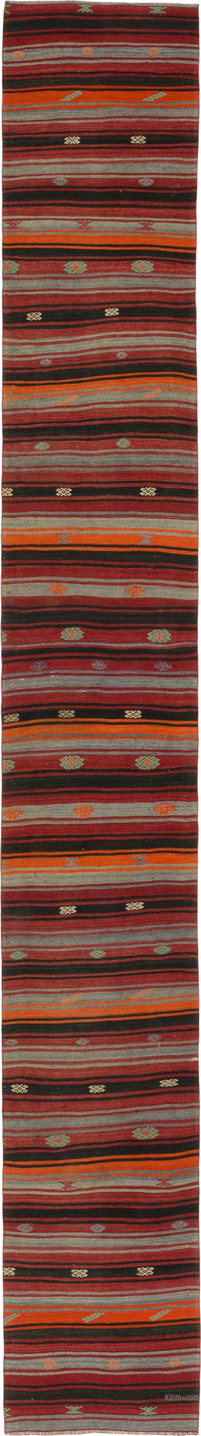 Vintage Turkish Kilim Runner - 2' 11" x 21' 7" (35" x 259")