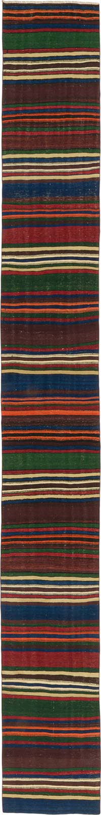 Vintage Turkish Kilim Runner - 2' 5" x 19' 5" (29" x 233")