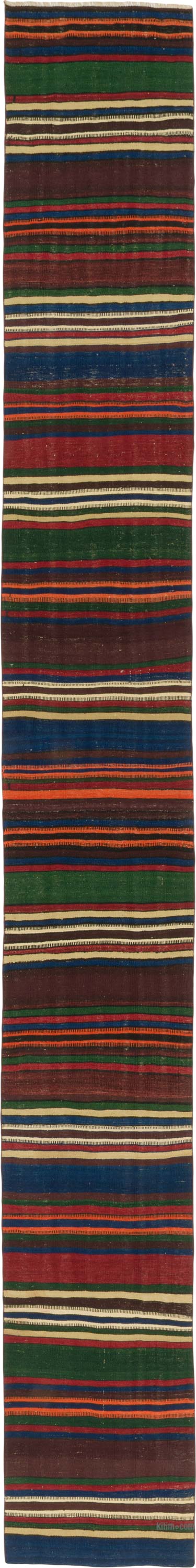 Kilim Vintage Turco de Pasillo - 73 cm x 593 cm