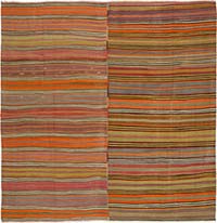 Vintage Turkish Kilim Rug - 9' 11" x 10' 2" (119" x 122")