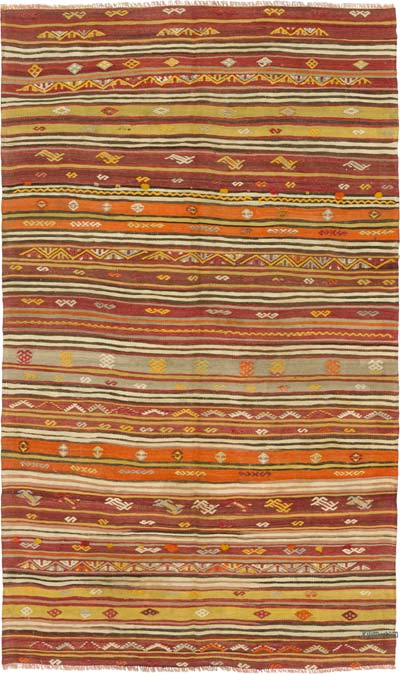 Vintage Turkish Kilim Rug - 4' 4" x 7' 2" (52" x 86")