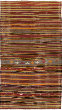 Vintage Turkish Kilim Rug - 5' 1" x 8' 9" (61" x 105")
