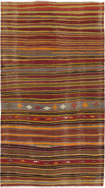 Vintage Turkish Kilim Rug - 5' 1" x 8' 9" (61" x 105")