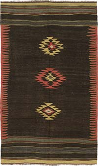 Vintage Turkish Kilim Rug - 5' 8" x 9' 3" (68" x 111")